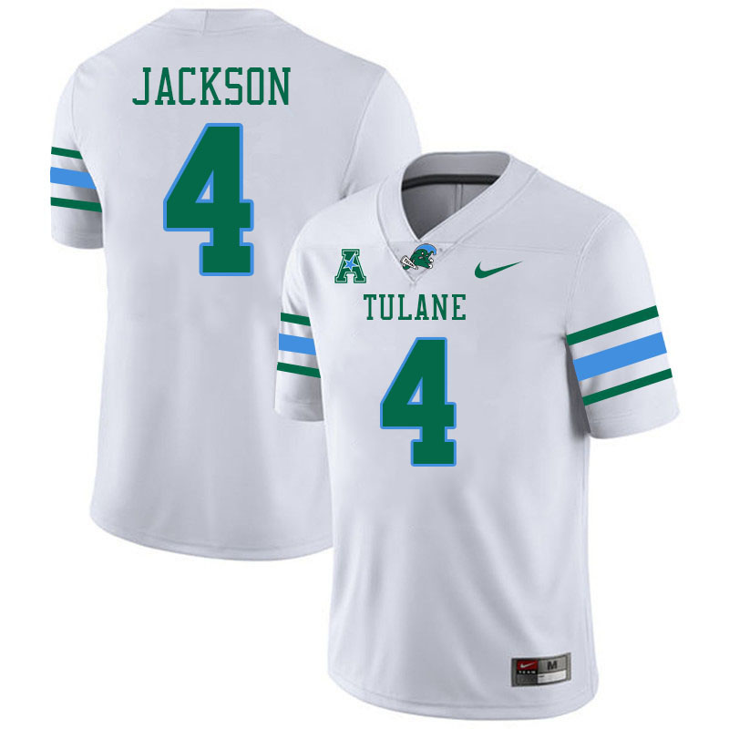 #4 Jha'Quan Jackson Tulane Green Wave Jersey College Football Uniforms,Apparels Stitched-White